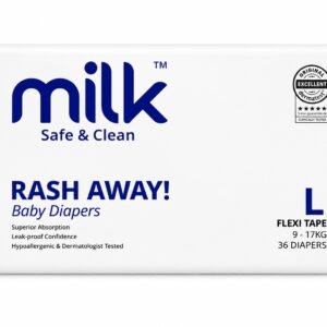 Milk Baby Tape/Velcro Diaper ( Large ) – 36 Pcs ( 9 to 17kgs )