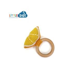 Crochet Lemon Wooden Teether
