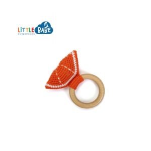 Crochet Orange Fruit Wooden Teether