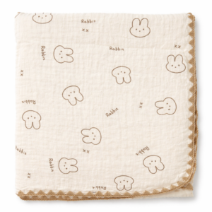 Muslin Double-Layer Baby Quilt Blanket - Dotted (110 × 100 cm) | Assorted Designs