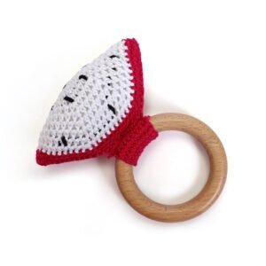 Crochet Dragon Fruit Wooden Teether
