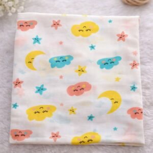 Sweet Dreams Print :- Organic Muslin Swaddle Wrap (100×100 cm)
