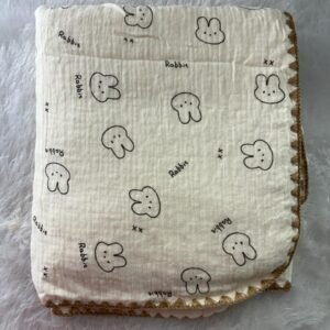 Muslin Double-Layer Baby Quilt Blanket - Dotted (110 × 100 cm) | Assorted Designs