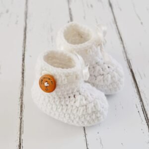White Baby Crochet Booties