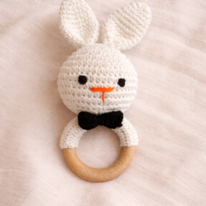 Crochet Bunny Wooden Teether