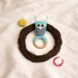 Crochet Owl Hanging Teether Toy