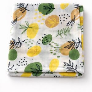 Botanical Citrus Garden:- Organic Muslin Swaddle Wrap (100×100 cm)