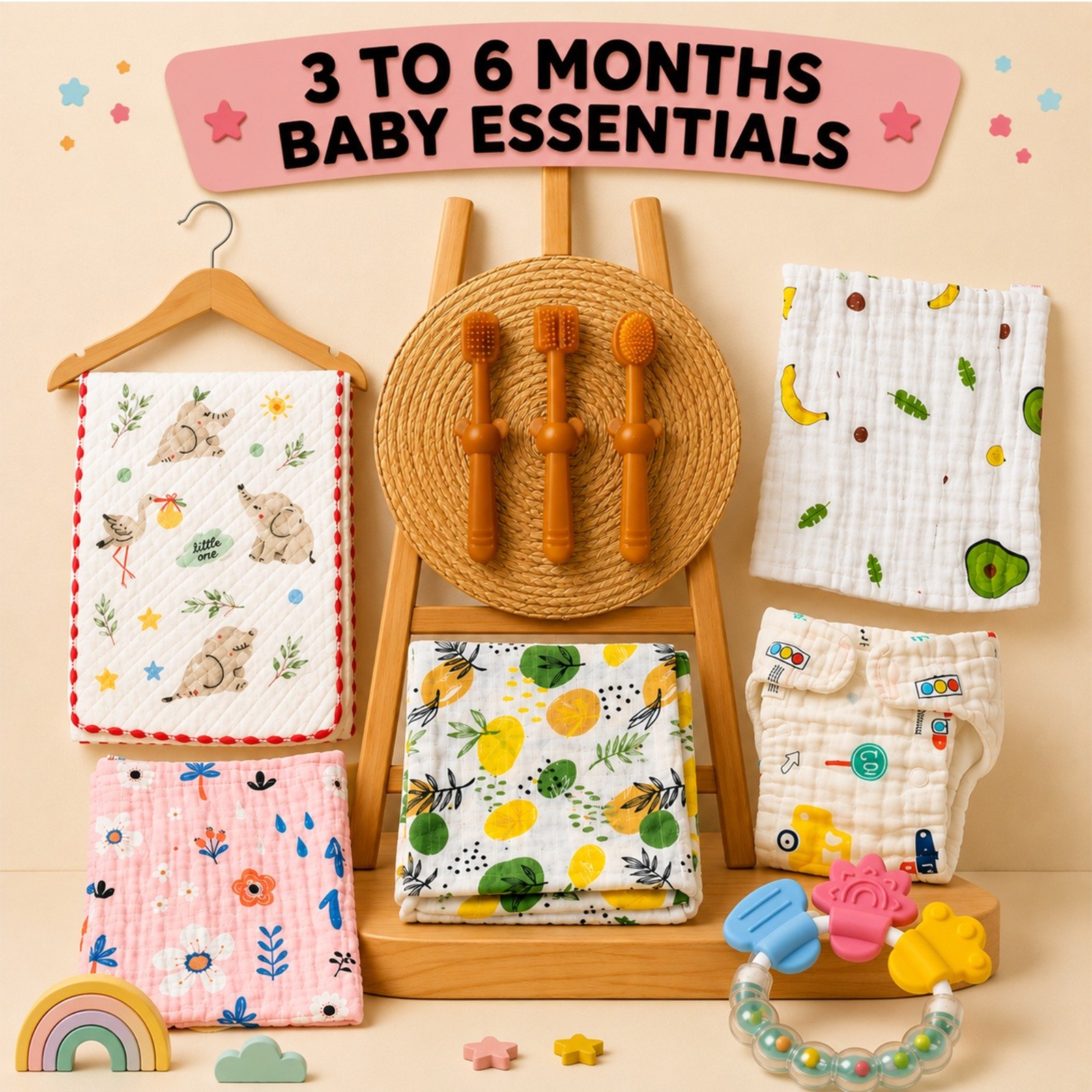 3 to 6 Months Baby Essentials Combo