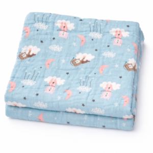 6-Layer Muslin Bath Towel Colour – 100cm x 50cm – Assorted Designs