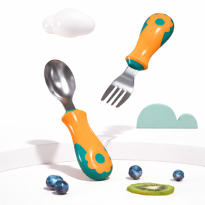 Kids Stainless Steel Training Spoon & Fork Set (Assorted)