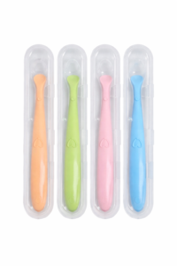 Silicone Baby Feeding Spoon with Travel Case – BPA-Free Soft Tip Infant Spoon Set (Assorted Colour)
