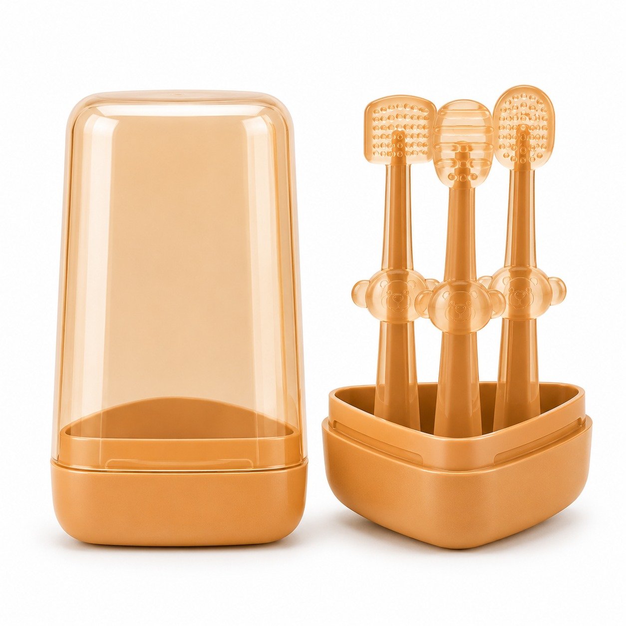 3-in-1 Baby Silicone Finger Toothbrush Set | Assorted Colour - Image 3