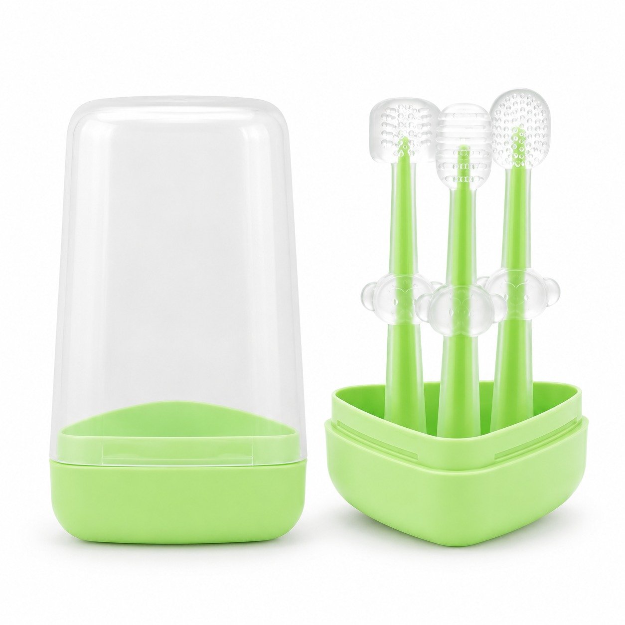 3-in-1 Baby Silicone Finger Toothbrush Set | Assorted Colour - Image 5
