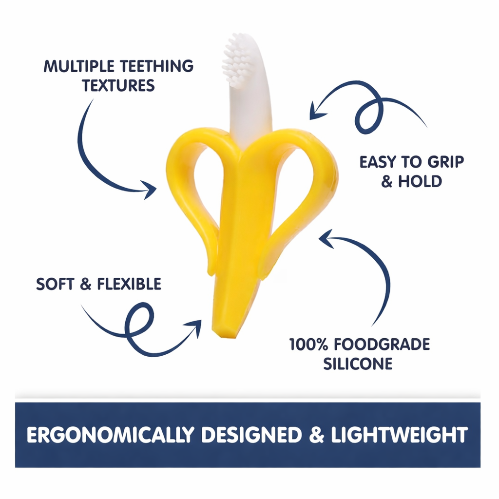 Silicone Banana-Shaped Baby Teether (Assorted) - Image 2