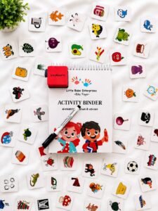 Activity Binder – A to Z Alphabet Tracing/Learning with Velcro Activities (Reusable)