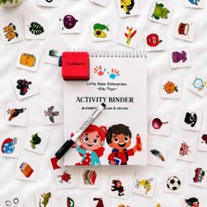 Activity Binder – A to Z Alphabet Tracing/Learning with Velcro Activities (Reusable)