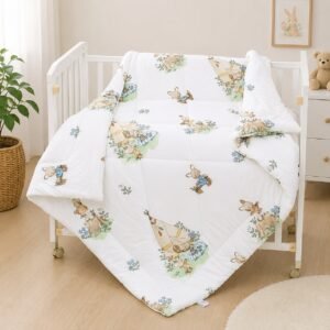 Bunny Garden Baby Quilt | Ultra-Soft Baby Comforter | 120 × 150 cm | Suitable for 0–6 Years