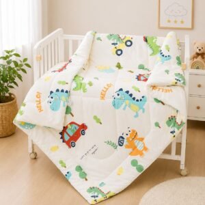 Dino Safari Baby Quilt | 120 × 150 cm