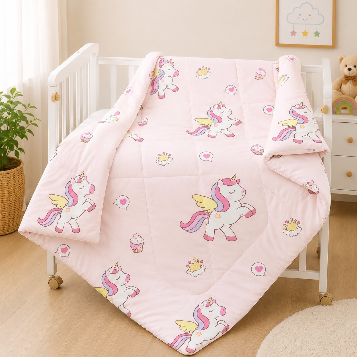 Magical Unicorn Baby Quilt | Ultra-Soft Baby Comforter | 120 Γ 150 cm | Suitable for 0β6 Years