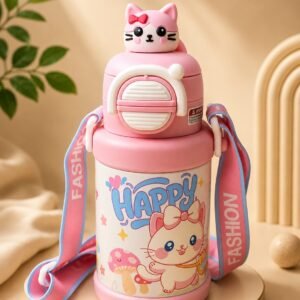 Adventure Kitty Kids Stainless Steel Water Bottle – 500ml | SUS304 Vacuum Insulated | Leakproof | BPA Free