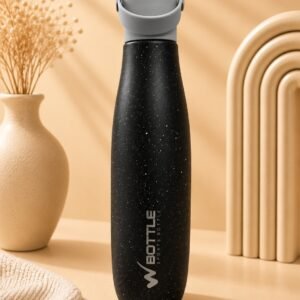 HydroLoop Insulated Sports Water Bottle – 700ml | Double Wall Vacuum Stainless Steel | Leakproof | Matte Black Speckled