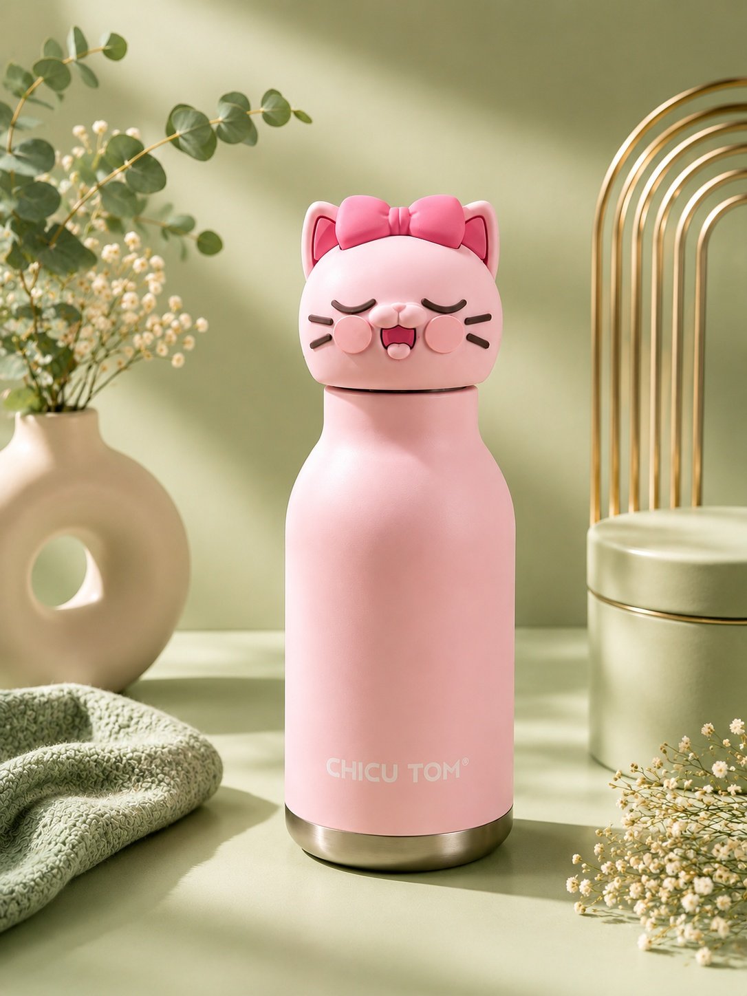 CHICU TOM Cat Kids Insulated Water Bottle – SUS316 Stainless Steel