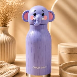 CHICU TOM Premium Elephant Kids Insulated Water Bottle | SUS316 Stainless Steel Vacuum Flask | Leakproof Hot & Cold Bottle