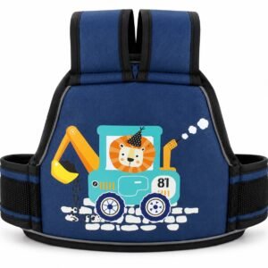 Premium Kids Motorcycle Safety Belt | Adjustable Child Bike Safety Harness | Soft Padded Riding Support | Construction Lion Print | Fits Most Motorcycles & Scooters