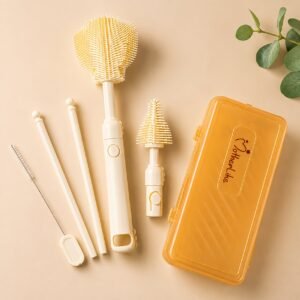 6-in-1 Baby Bottle Cleaning Brush & Drying Kit with Storage Case