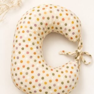 Premium Muslin Nursing Pillow – Ergonomic Breastfeeding & Baby Support Cushion | Soft Cotton Muslin | Confetti Dots Print