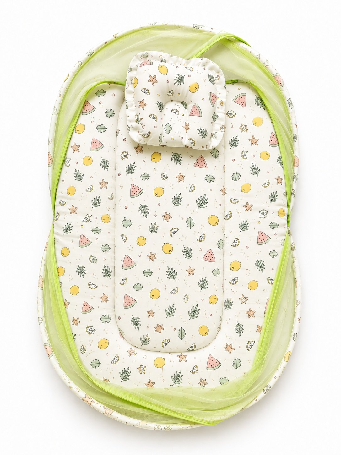 Premium Muslin Baby Sleeping Nest with Breathable Mesh & Cushioned Mattress | Soft, Foldable & Travel-Friendly Newborn Lounger - Image 3