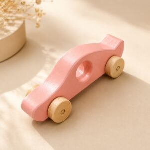 Montessori Wooden Racing Car Push Toy | Smooth Rolling Vehicle for Toddlers