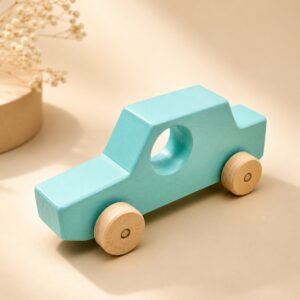 Montessori Wooden Racing Car Push Toy | Smooth Rolling Vehicle for Toddlers