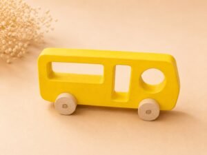 Premium Wooden Bus Toy | Smooth Rolling Toddler Vehicle