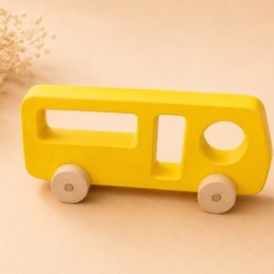 Premium Wooden Bus Toy | Smooth Rolling Toddler Vehicle
