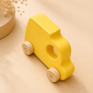Montessori Wooden Racing Car Push Toy | Smooth Rolling Vehicle for Toddlers